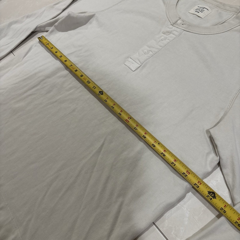 Buck Mason Thermal Henley Base Layer Shirt Men's XL White Pullover Sweater Knit - Picture 8 of 8